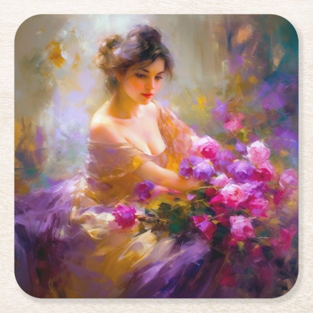 Porta-copo De Papel Quadrado Retrato Sensual (Frente)