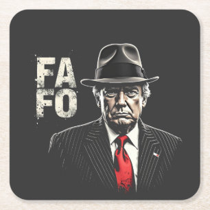Porta-copo De Papel Quadrado Retro-americano Donald Trump FAFO USA Flag Patriot