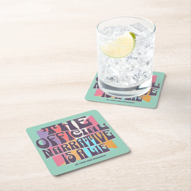 Porta-copo De Papel Quadrado Retro Conspiracy Theory (Insitu)