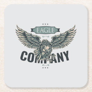 Porta-copo De Papel Quadrado Retro Eagle Company Design Americano