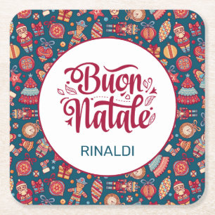 Porta-copo De Papel Quadrado Retro Feliz Natal