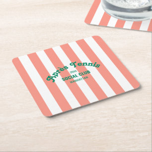 Porta-copo De Papel Quadrado Retro Verde Après Tênis Social Club Listra Rosa