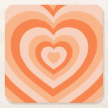 Porta-copo De Papel Quadrado Retro Vintage Hearts Orange<br><div class="desc">Corações de Amor - Padrão cardíaco hipnótico - Padrão Cardíaco Retroativo em Laranja.</div>