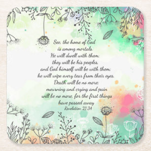 Porta-copo De Papel Quadrado Revelação 21:34