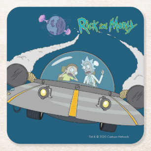 Porta-copo De Papel Quadrado RICK E MORTY™ Desembarque Em Navio Espacial