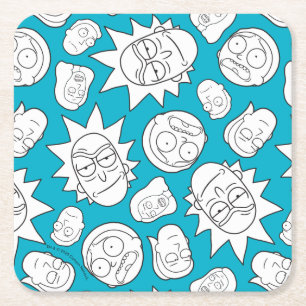 Porta-copo De Papel Quadrado RICK E MORTY™ Padrão de Cabeça da Família Smith