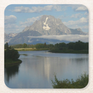 Porta-copo De Papel Quadrado Rio Jackson Hole no Parque Nacional Grand Teton