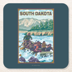 Porta-copo De Papel Quadrado Rio RaftingSouth Dakota