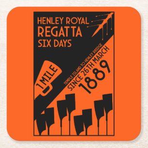 Porta-copo De Papel Quadrado Rio Thames Regatta - Estilo Retro Vintage Retro Re
