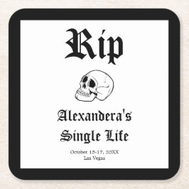 Porta-copo De Papel Quadrado Rip Solteiro Life Til Death Do Us Party Bacheloret