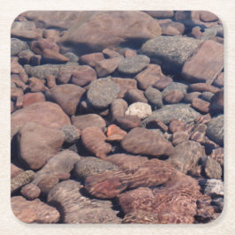 Porta-copo De Papel Quadrado Ripples e Rochas na Costa Norte, Lago Superior