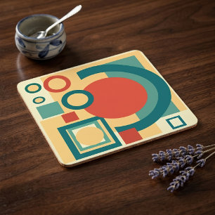 Porta-copo De Papel Quadrado Risógrafo geométrico de retrô-safra, risoprint