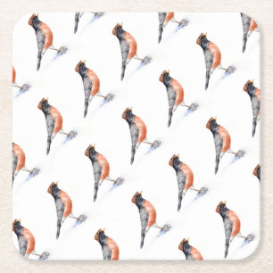 Porta-copo De Papel Quadrado Robin Bird em Chapéu