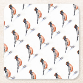 Porta-copo De Papel Quadrado Robin Bird em Chapéu