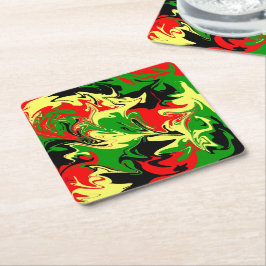 Porta-copo De Papel Quadrado Rochas vermelhas, amarelas, pretas e verdes