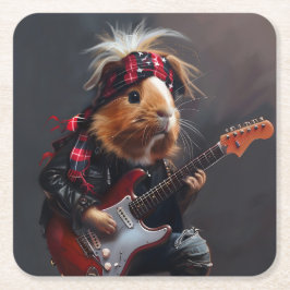 Porta-copo De Papel Quadrado Rock n Roll Guiné Pig