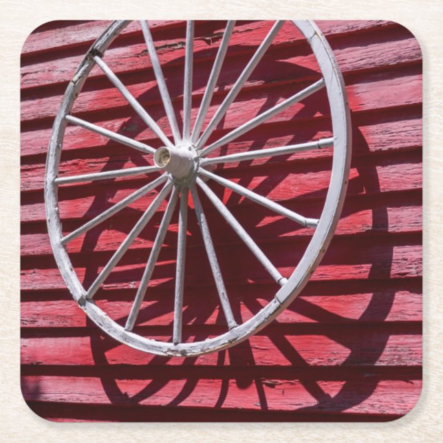 Porta-copo De Papel Quadrado Roda de Carroça (Frente)