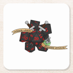 Porta-copo De Papel Quadrado Rogue Dice Design