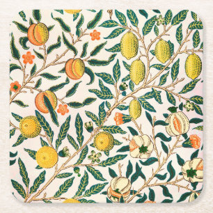 Porta-copo De Papel Quadrado Romã Fruta William Morris Vintage 