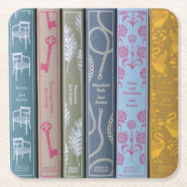 Porta-copo De Papel Quadrado Romances de Jane Austen 