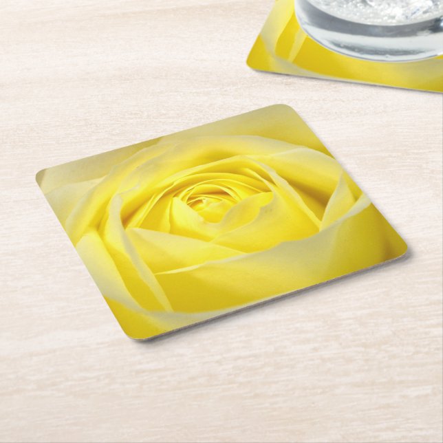 Porta-copo De Papel Quadrado Rosa Amarela (Inclinado)