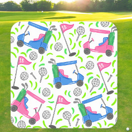 Porta-copo De Papel Quadrado Rosa Azul Verde Golfe Préppy