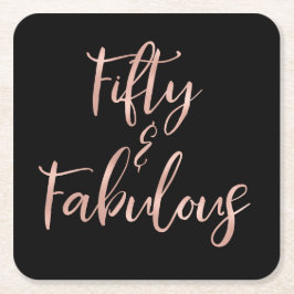 Porta-copo De Papel Quadrado Rosa Gold Foil 50 e Fabuloso