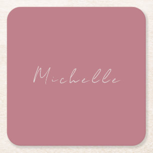 Porta-copo De Papel Quadrado Rosa Mínimo Moderno e Moderno da Tendência Dourado