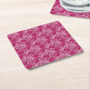Porta-copo De Papel Quadrado Rosas de metal - Conjunto de Portas copos cor-de-r
