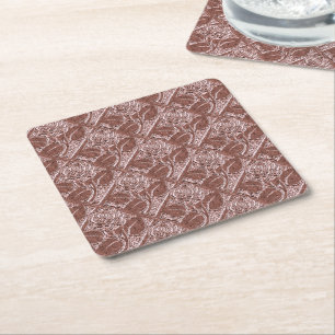Porta-copo De Papel Quadrado Rosas de metal - Conjunto de Portas copos cor-de-r