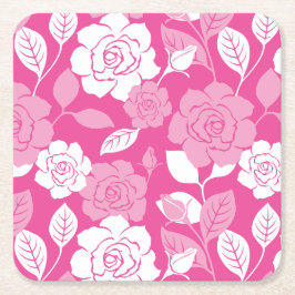 PORTA-COPO DE PAPEL QUADRADO ROSE PATTERN (PINK)