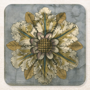 Porta-copo De Papel Quadrado Rosette de demissão decorativa em Cinza