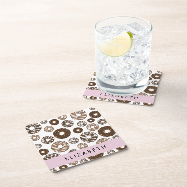 Porta-copo De Papel Quadrado Rosquinhas de chocolate, Rosquinhas de caramelo, g (Insitu)