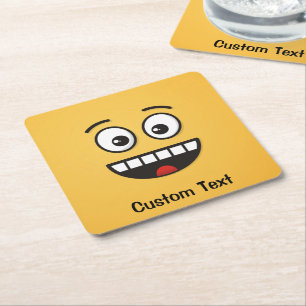 Porta-copo De Papel Quadrado Rosto sorridente com Porta copos de papel ao quadr