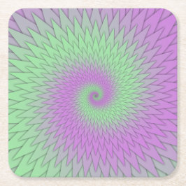 Porta-copo De Papel Quadrado Roxo e Verde Geométrico