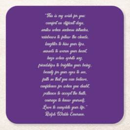 Porta-copo De Papel Quadrado Roxo Meu Desejo Para Você Conjunto De Portas copos