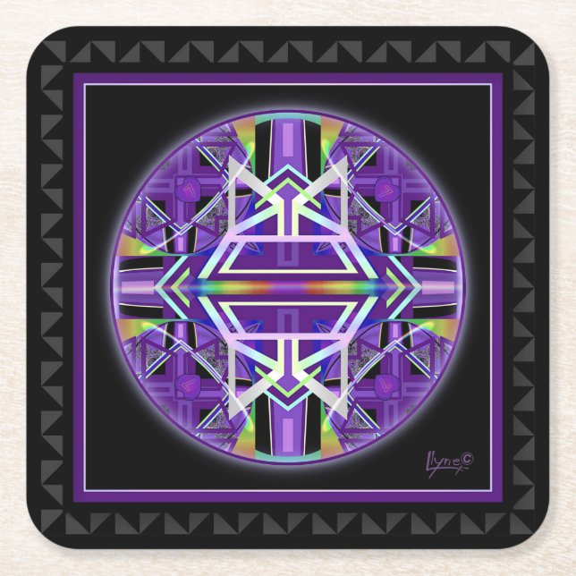 Porta-copo De Papel Quadrado Roxo W3 (Frente)