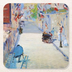 Porta-copo De Papel Quadrado Rua com Bandeiras Francesas, Manet