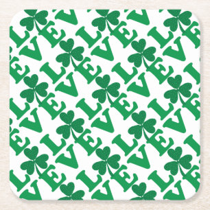 Porta-copo De Papel Quadrado Rua, o Dia de Patrick Shamrock Amor