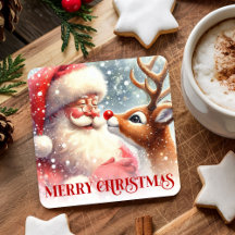 Rudolph Santa Natal Círculo de Água Impressão