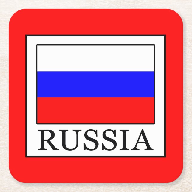 Porta-copo De Papel Quadrado Rússia (Frente)