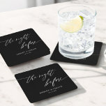 Porta-copo De Papel Quadrado Rústica Negra Na Noite Antes Do Janto De Ensaio<br><div class="desc">A Noite Antes do Ensaio Russo Jantar Decorações Napkins Adiciona texto personalizado às costas para fornecer qualquer informação adicional necessária aos seus convidados.</div>