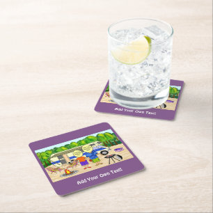 Porta-copo De Papel Quadrado RV Drink Coasters