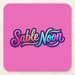 Porta-copo De Papel Quadrado Sable Noon - Logotipo Básico
