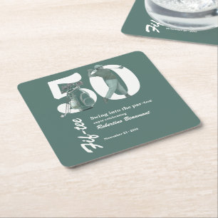 Porta-copo De Papel Quadrado Sacos de Golfe Verde Clássico para 50º Aniversário