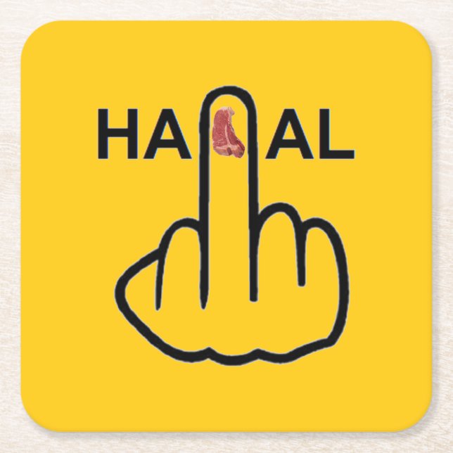 Porta-copo De Papel Quadrado Sacudir porta copos Halal (Frente)