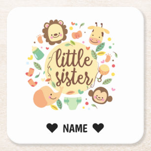 Porta-copo De Papel Quadrado Safari Wreath Little Sister