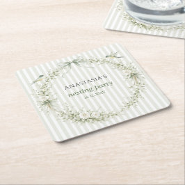 Porta-copo De Papel Quadrado Sage Verde Toile De Juoy Festa de Ninhada 