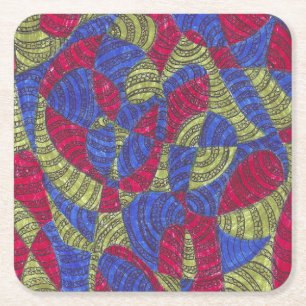 Porta-copo De Papel Quadrado Sahar Arte Geométrica Abstrata Colorida de Bola