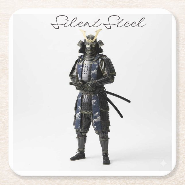 Porta-copo De Papel Quadrado Samurai drink coaster (Frente)